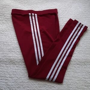 Adidas extra small maroon white athletic leggings